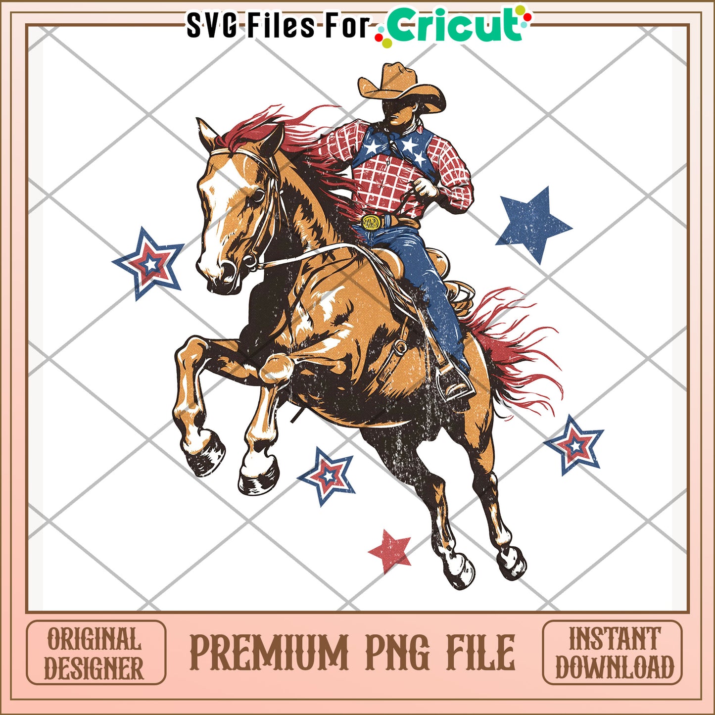 Cowboy rides the horse png, independence vibes png, patriotic theme png