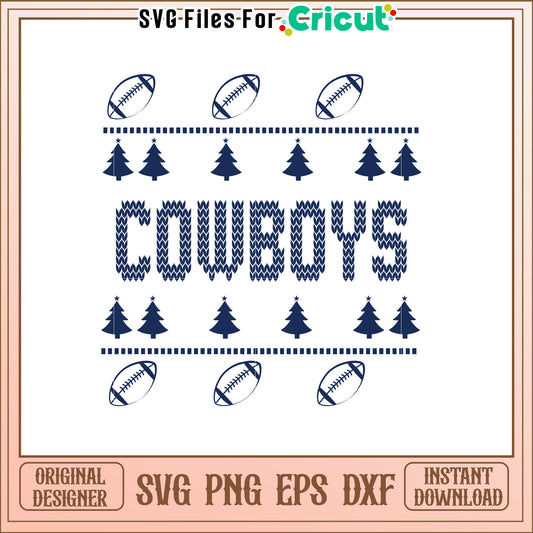 Cowboys Christmas SVG Design Perfect for Holiday Fun