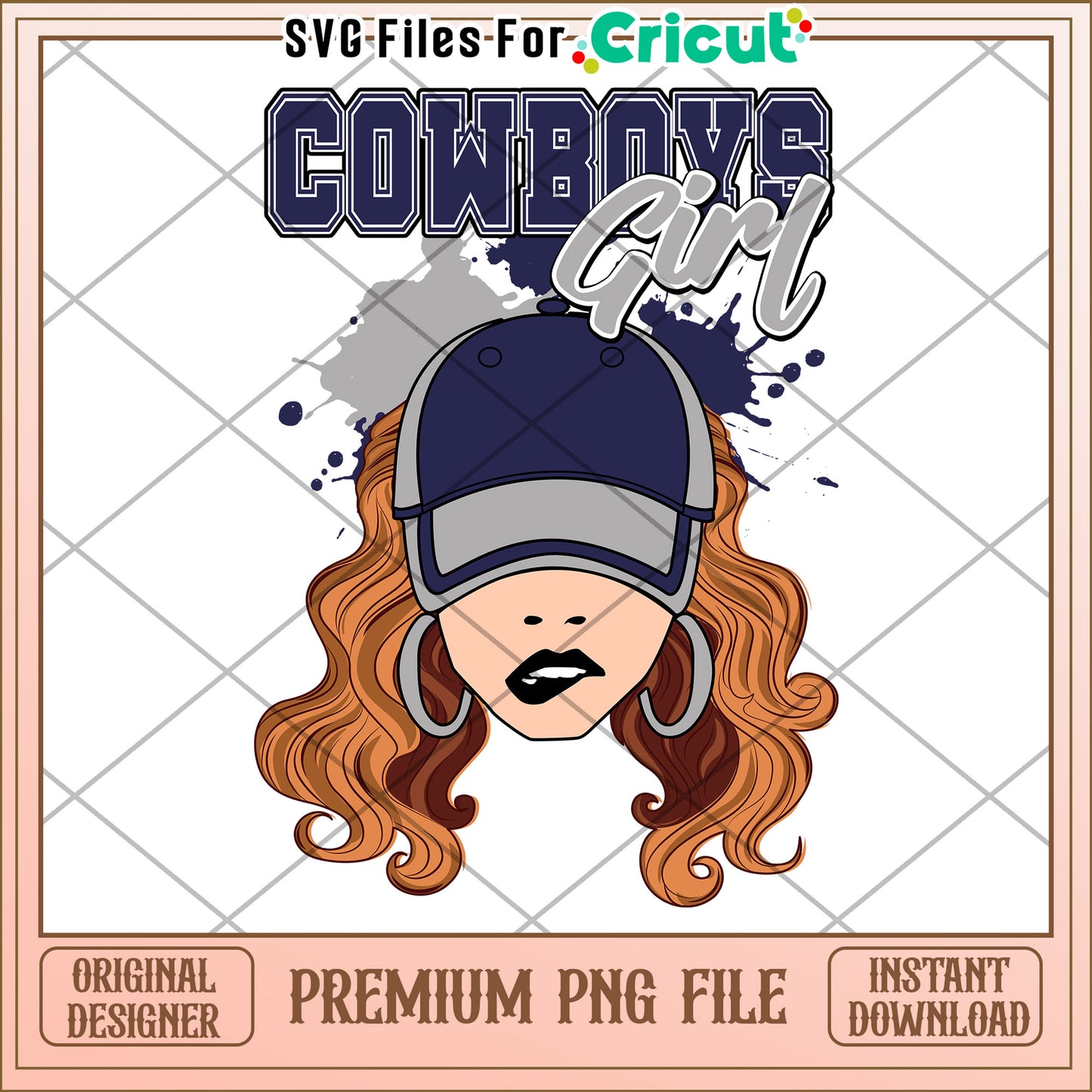 Cowboys Girl PNG Design for Cricut, Premium Instant Download File