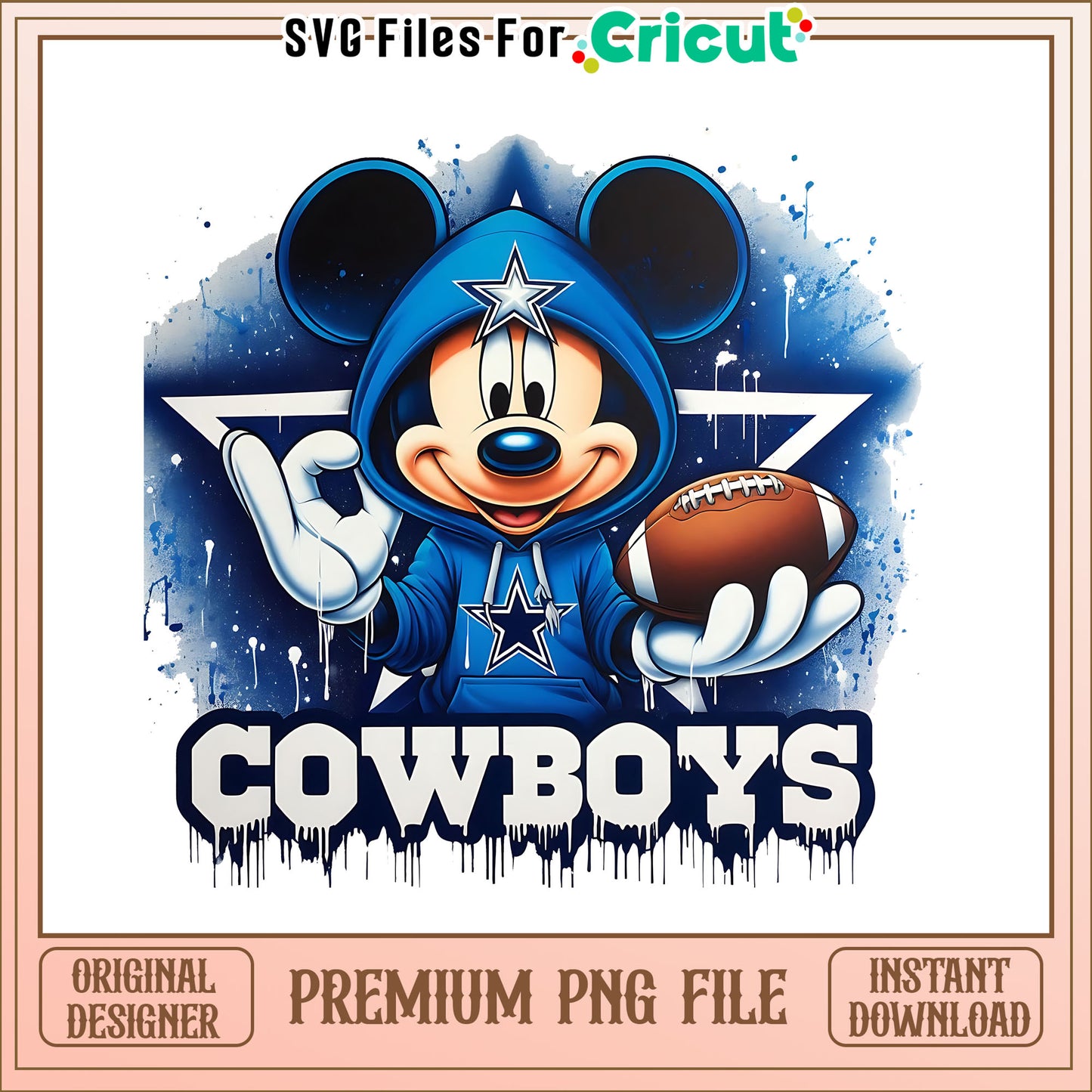 Cowboys Mickey rugby ball png, Dallas Cowboys png, NFL png