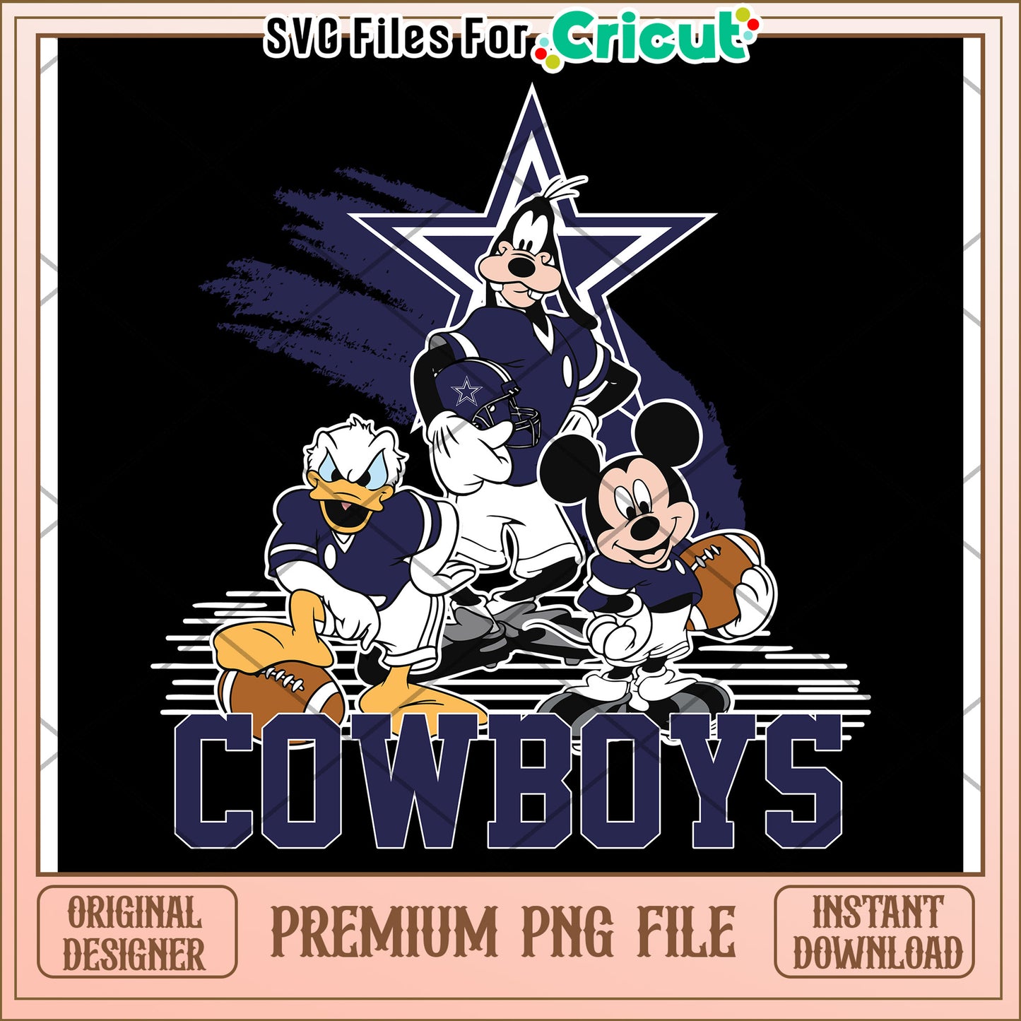 Cowboys PNG File with Mickey and Friends, Perfect for Cricut Projects