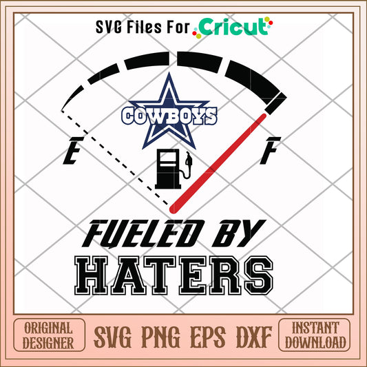 Cowboys fueled by haters white svg, Cowboys svg, new nfl svg