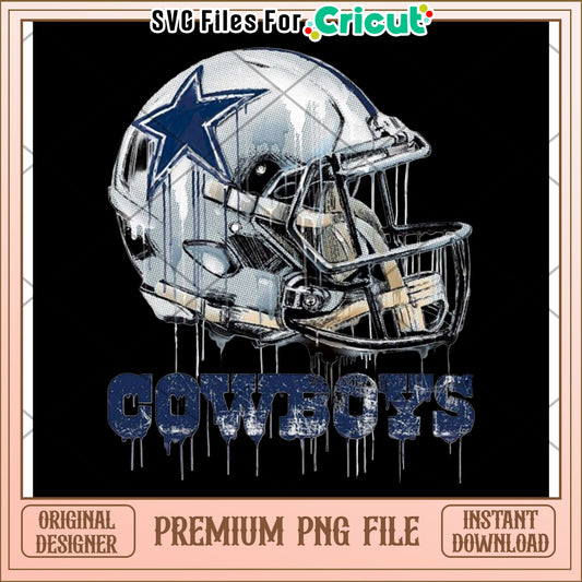 Cowboys football helmet design, premium PNG file for crafting