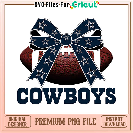 Cowboys rugby ball and bow png, Dallas Cowboys png, NFL png