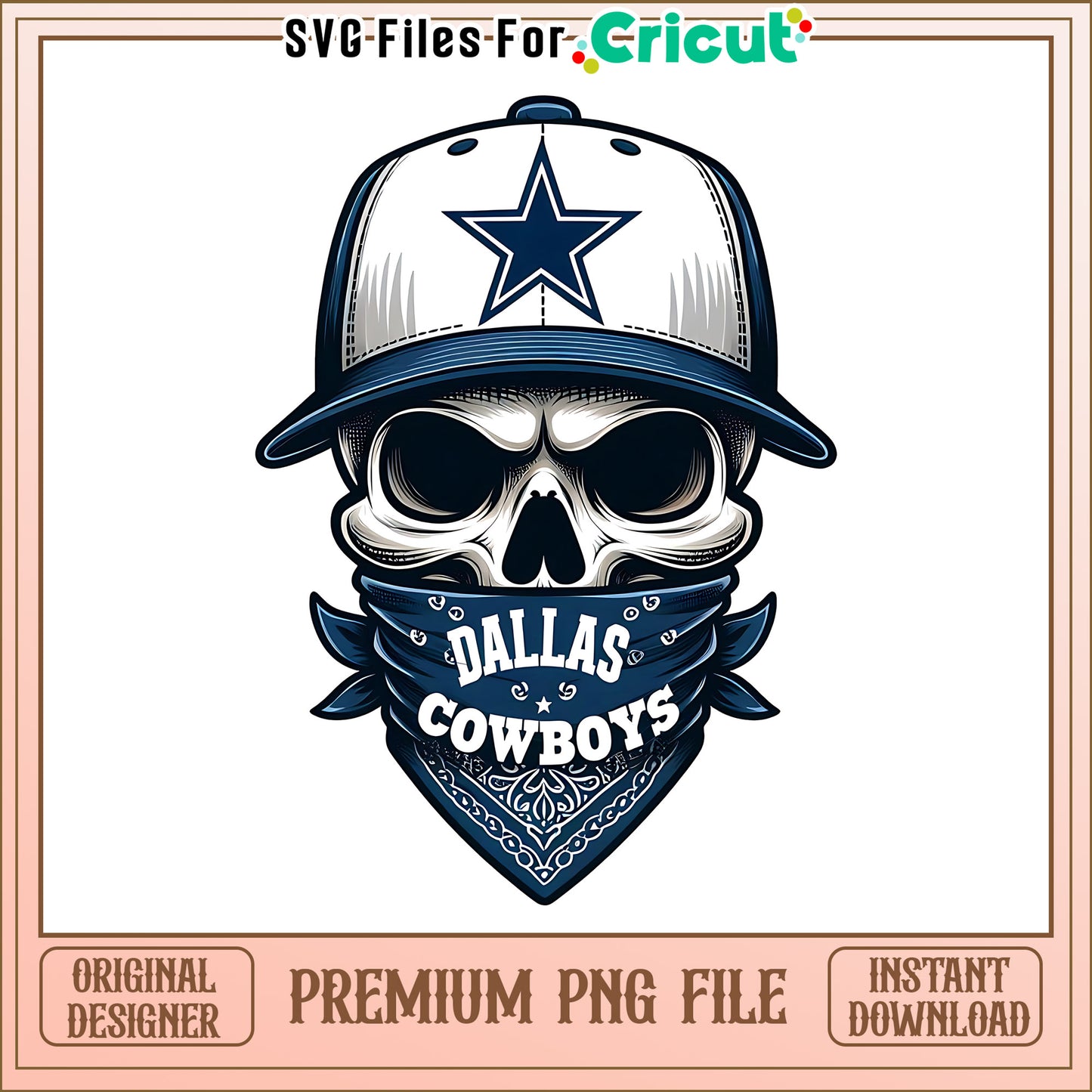 Cowboys team skull bandana png, Dallas Cowboys png, NFL png
