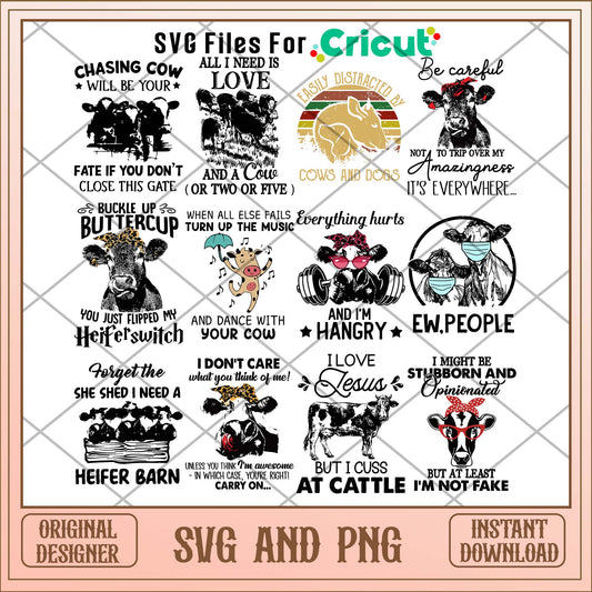 Happy Cow spirit svg bundle, Animal svg bundle - Svgfileforcricut 
