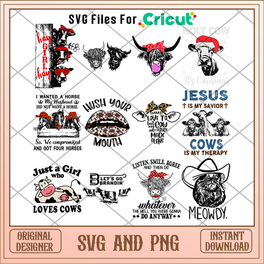 Cow squad spirit svg bundle, Animal svg bundle - Svgfileforcricut