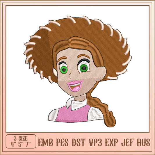 Cowgirl Embroidery Design 4x7 Inch