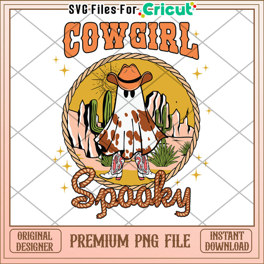 Cowgirl spooky png, greatest time of the year  png, halloween vacation png