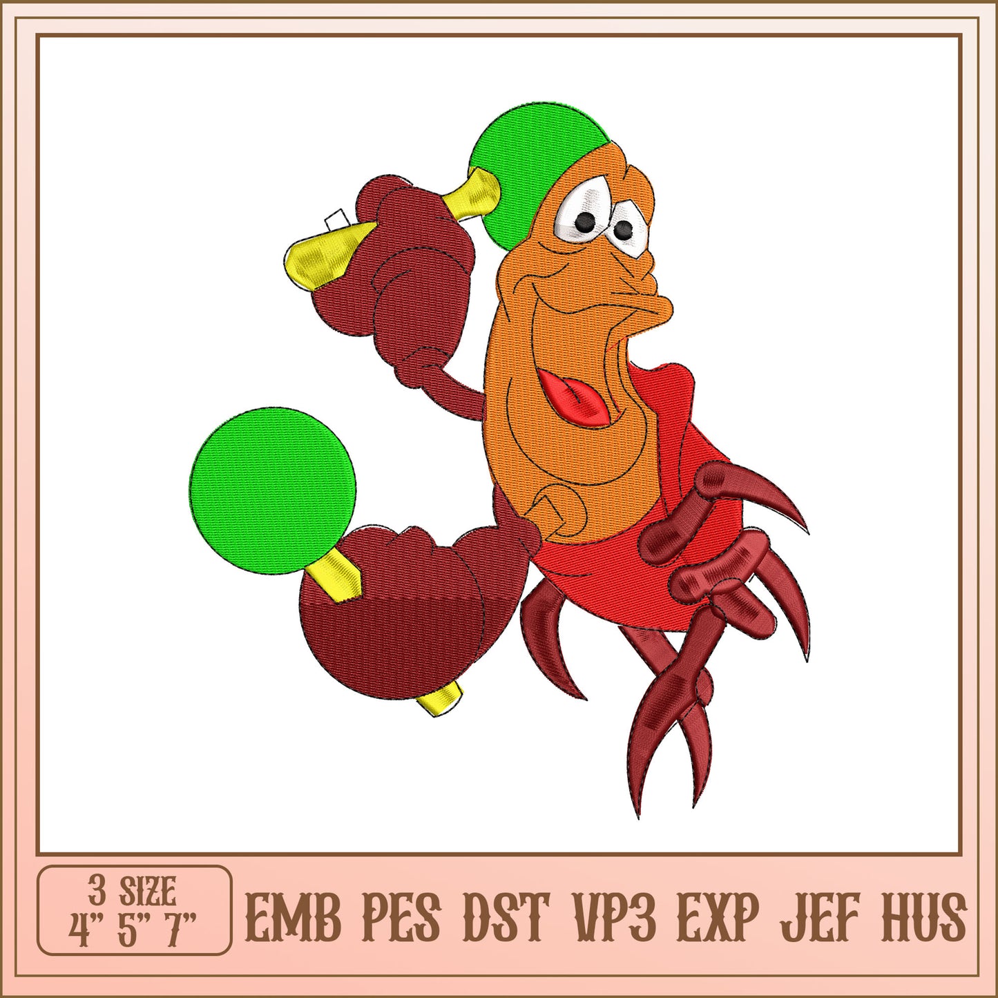 Crab Embroidery Design EMB PES DST