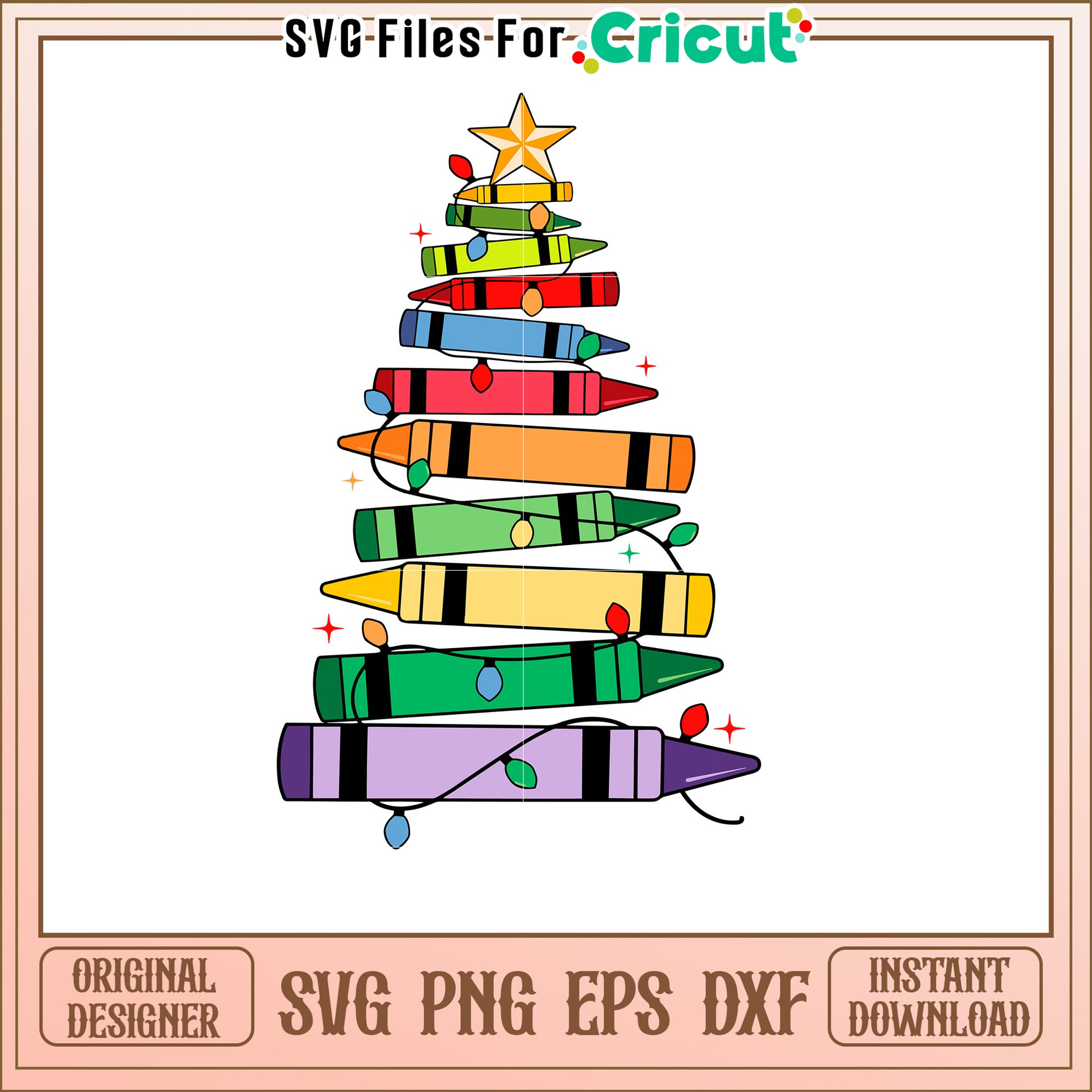 Crayon Christmas Tree SVG