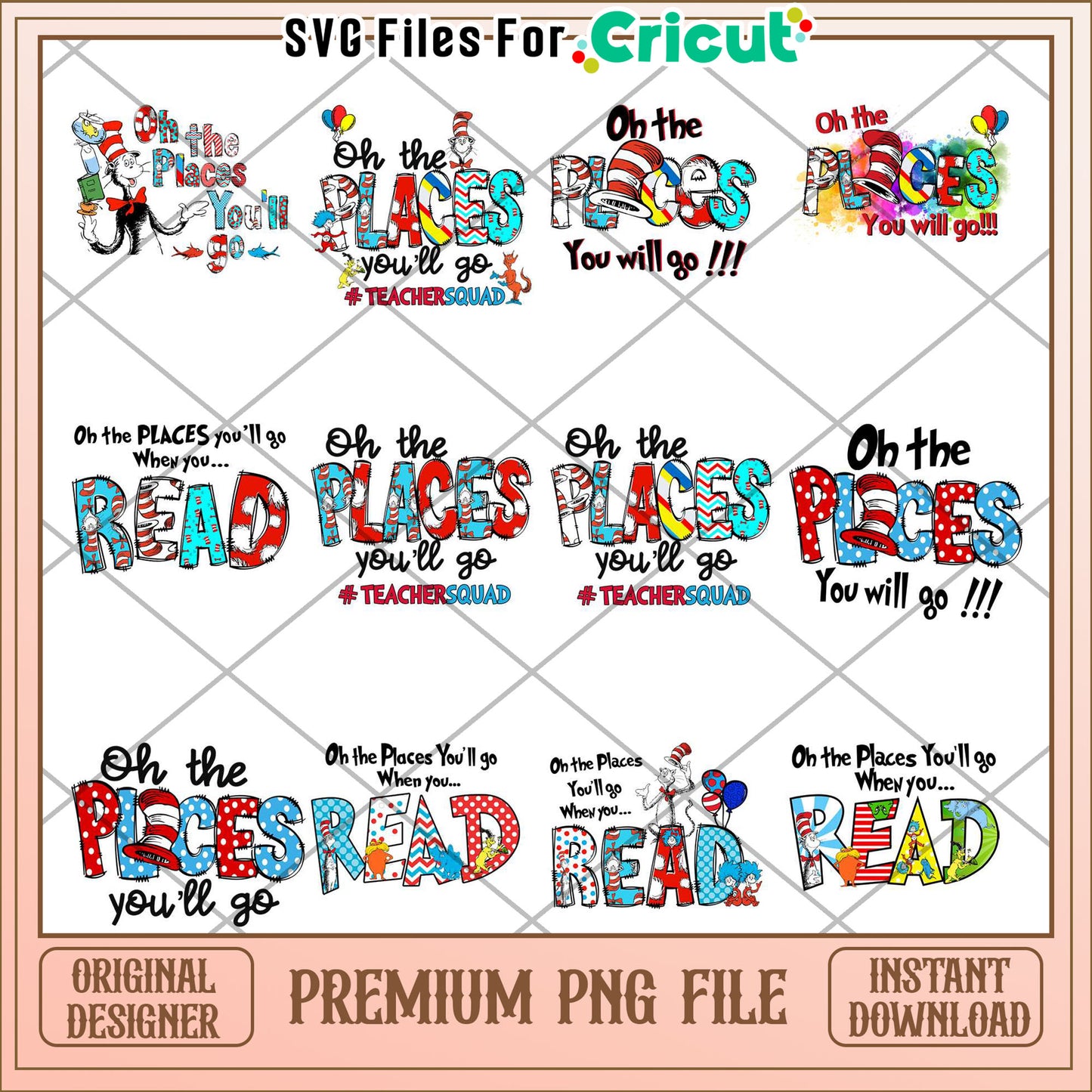 Creative Bundle PNG Oh the Places You'll Go Teacher Designs