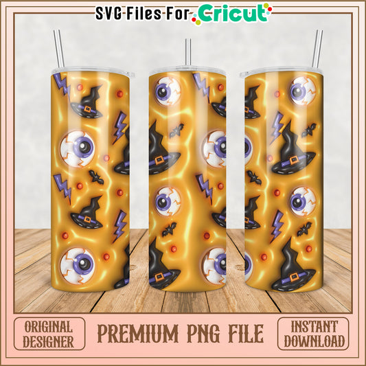 Creative Halloween Themed Tumbler Design Premium PNG Download