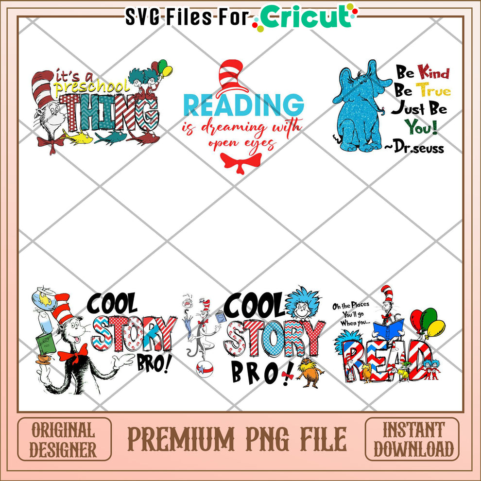 Creative Reading Bundle PNG for Kids Education Fun – svg files for cricut
