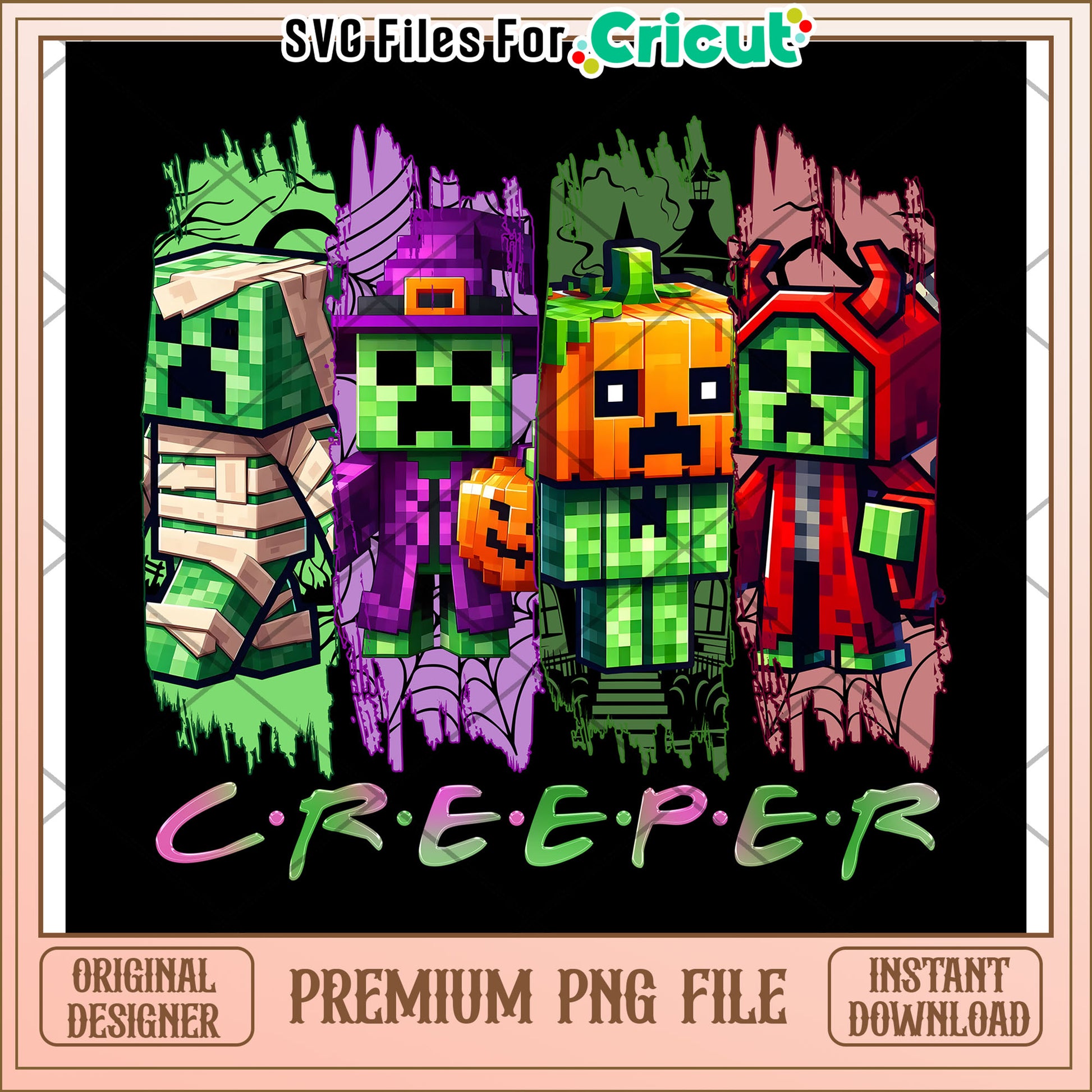 Creeper design png, halloween cookies​​ png, halloween returns png