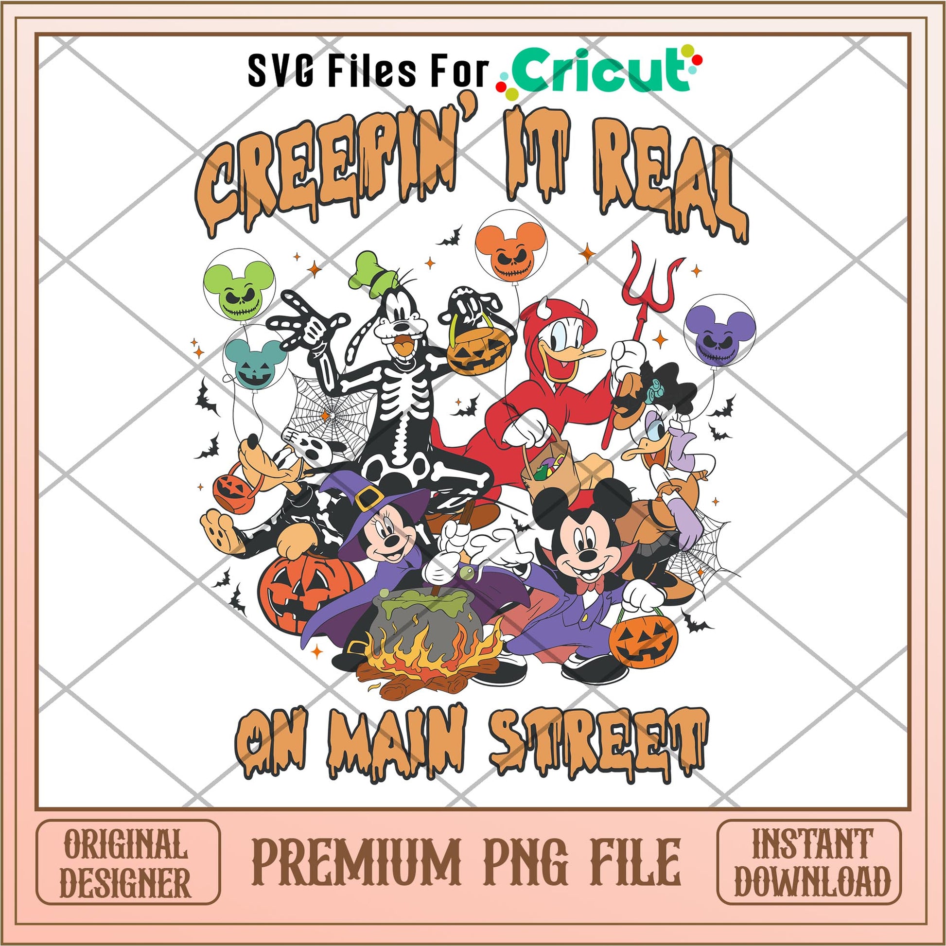 Creepin it real on Main Street png, Disney characters png, Digital Download