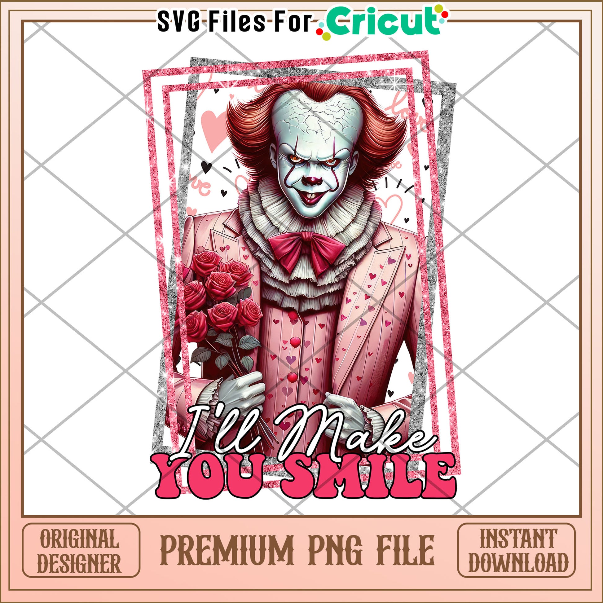 Creepy Clown PNG Design for Cricut Projects Download