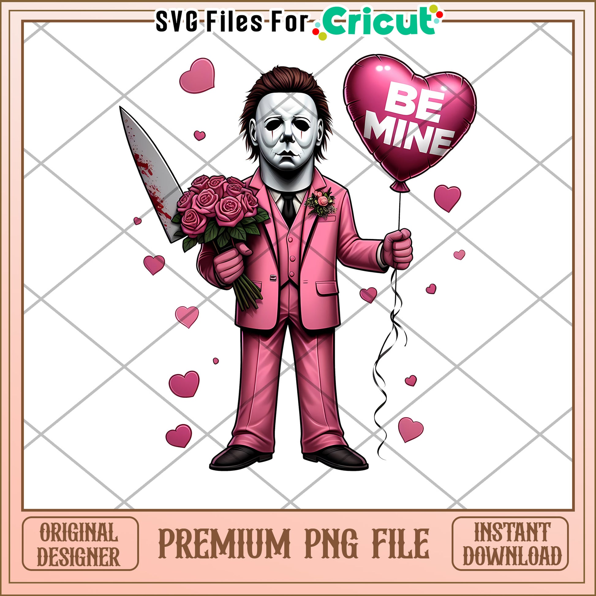 Creepy Valentine Michael Myers PNG for Crafting Projects