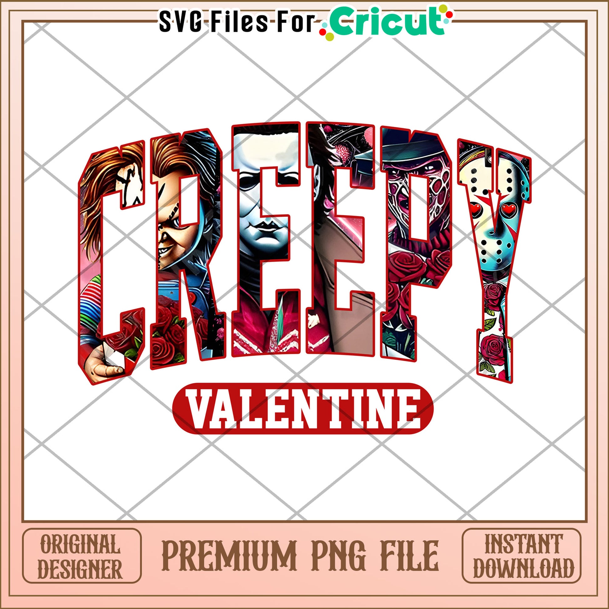 Creepy Valentine PNG Horror Movie Design
