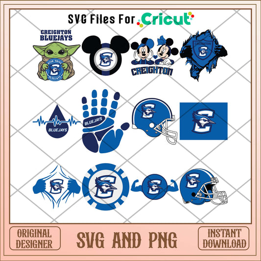 Creighton Bluejays hand svg, Creighton Bluejays svg bundle, NCAA svg