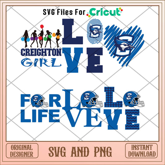 Creighton Bluejays love svg, Creighton Bluejays svg bundle, NCAA svg