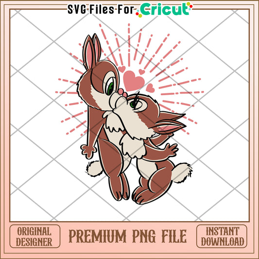 Cricut Bunny Kiss PNG, Instant Download