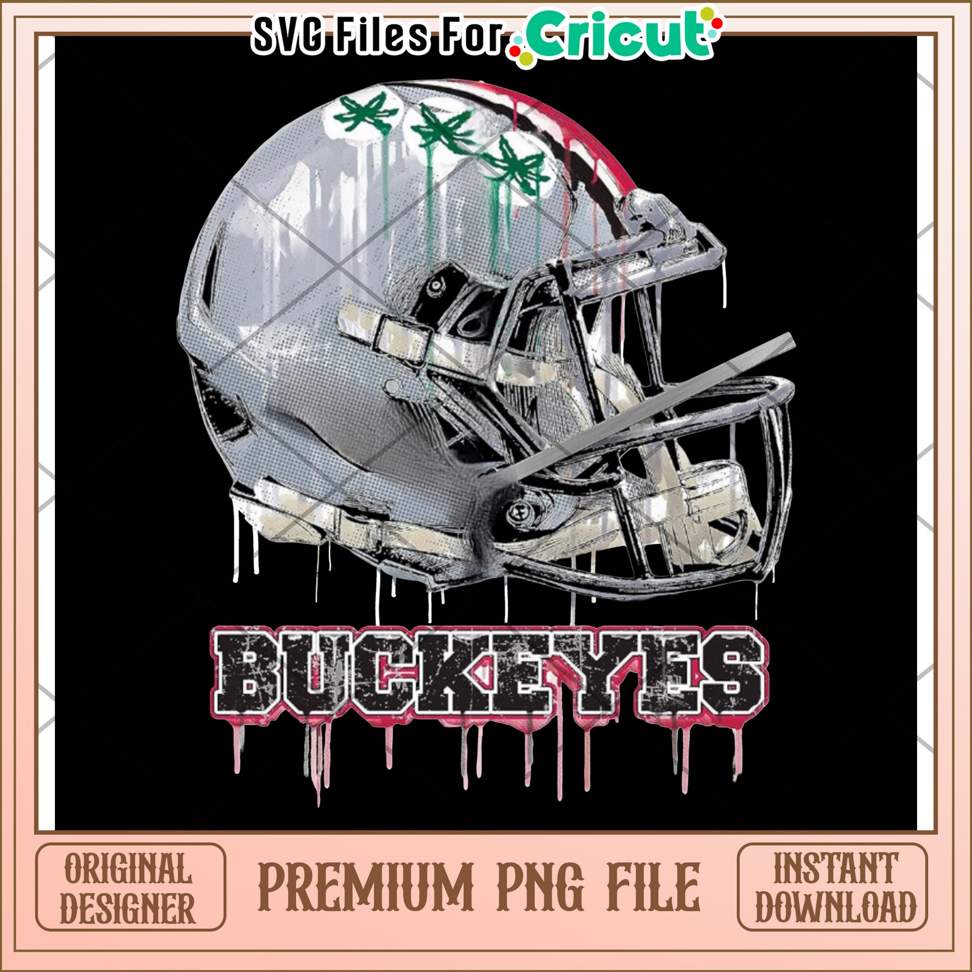 Cricut Compatible Buckeyes Football Helmet PNG Design, Instant Download