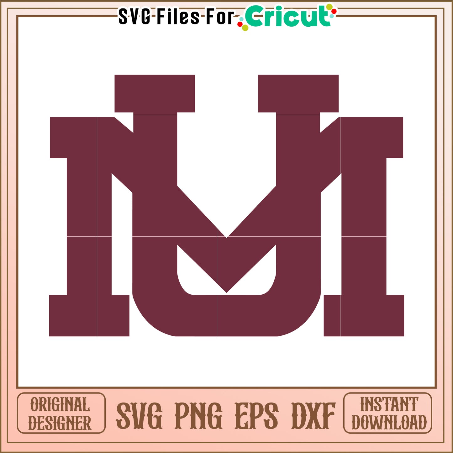 Cricut SVG File for Monogram Design, Perfect for Custom Projects and Crafts