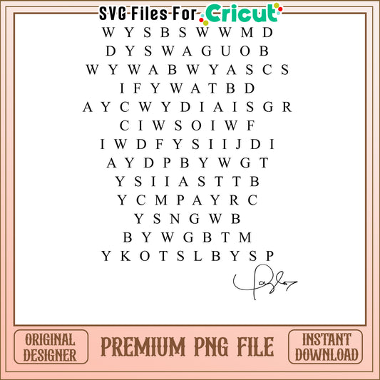 Cricut SVG File for Word Search Puzzle, Premium Downloadable PNG