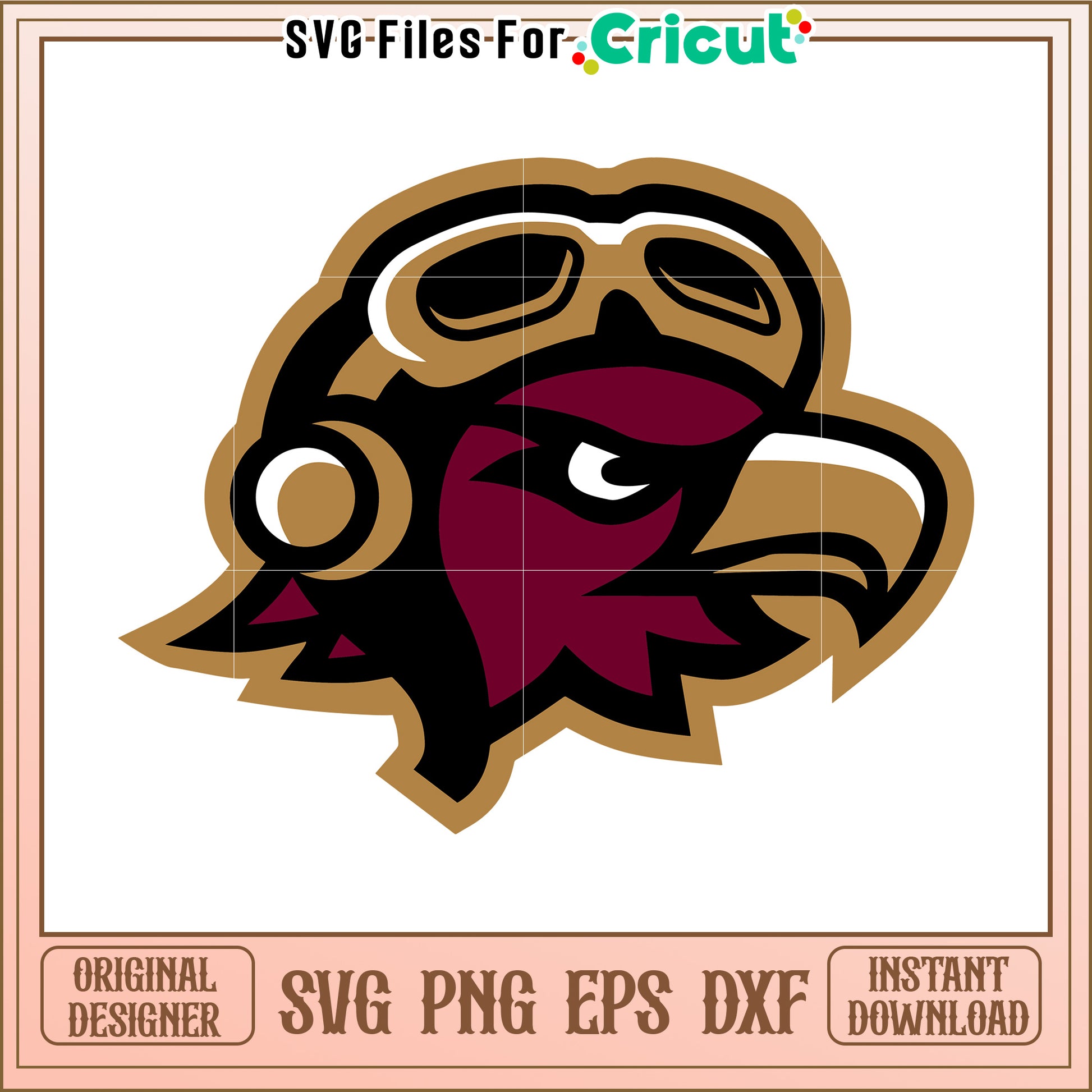 Cricut SVG File of Cool Aviator Bird Logo, Perfect for Creative Projects