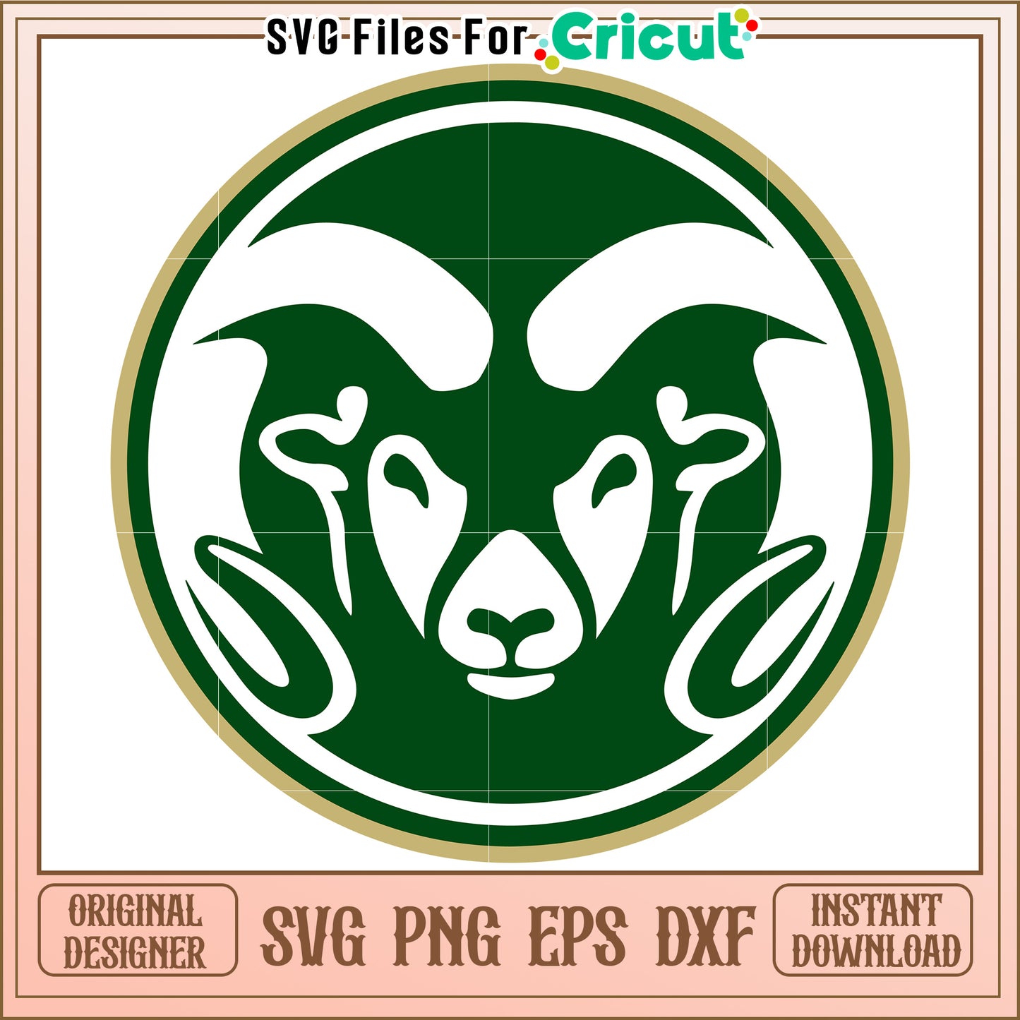 Cricut SVG Ram Logo Design, Instant Download Available in Multiple Formats