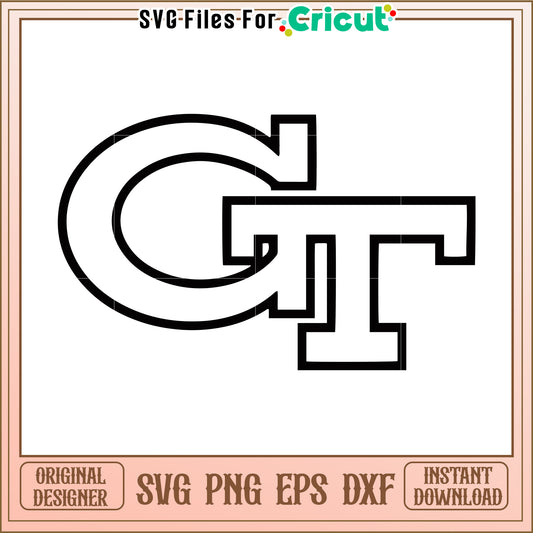 Cricut SVG file for letters GT, perfect for personalized projects and crafts