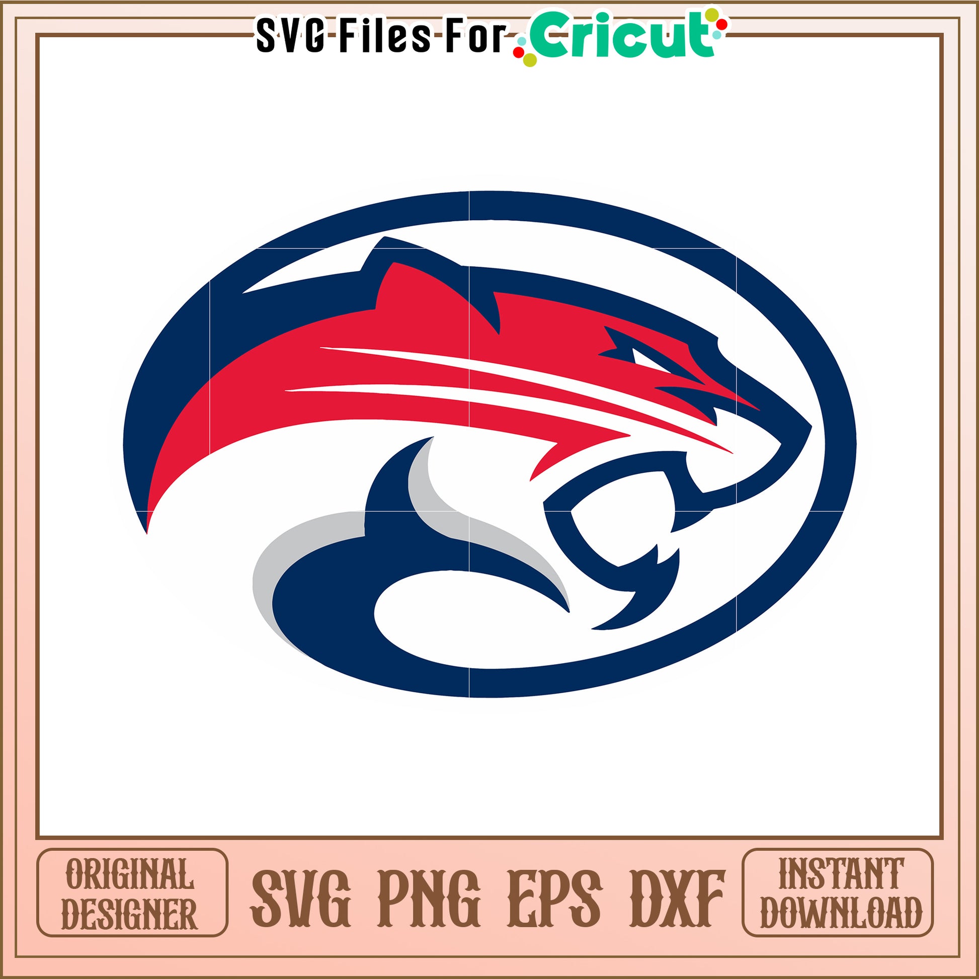 Cricut SVG file of fierce tiger logo design for crafting projects, perfect for sports enthusiasts