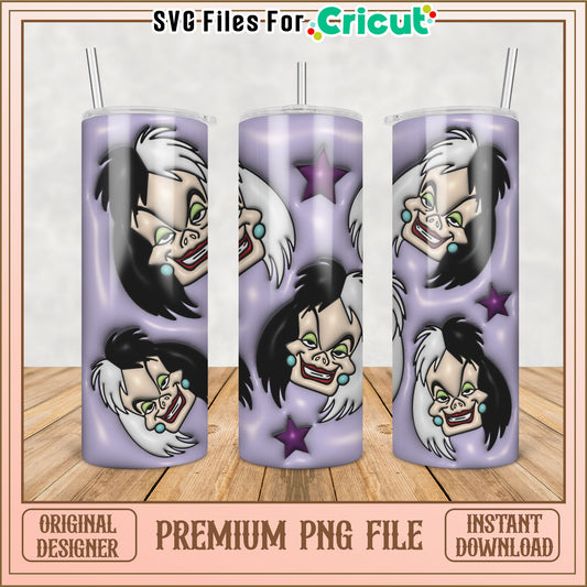 Cruella De Vil PNG Tumbler Design