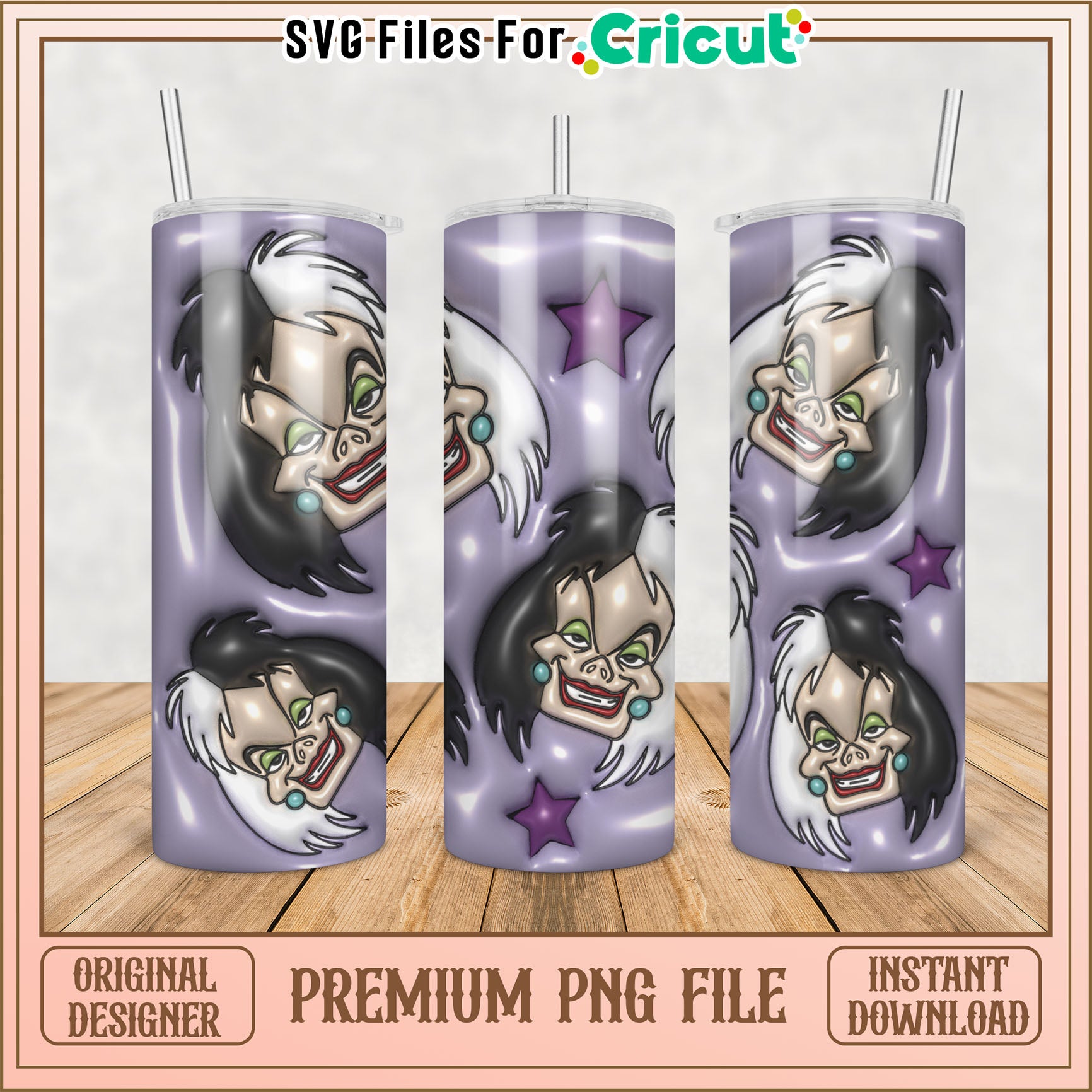 Cruella De Vil Tumbler PNG Design