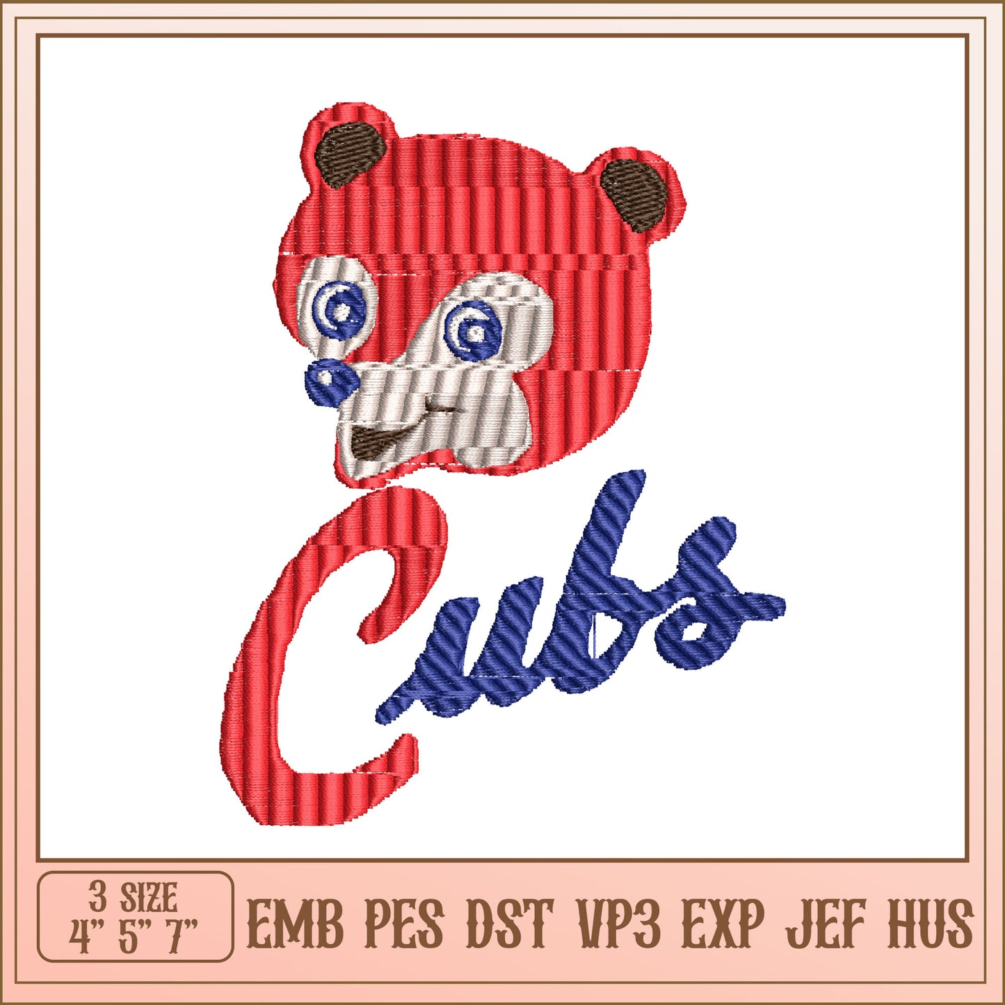 Cubs Bear Embroidery Design