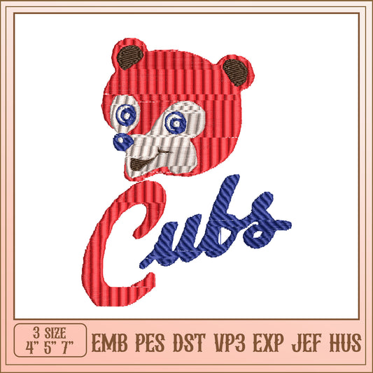 Cubs Bear Embroidery Design