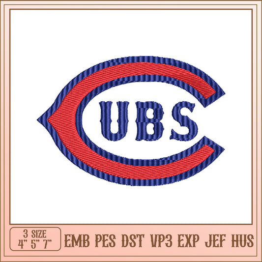 Cubs Embroidery Design 4x7 Inch