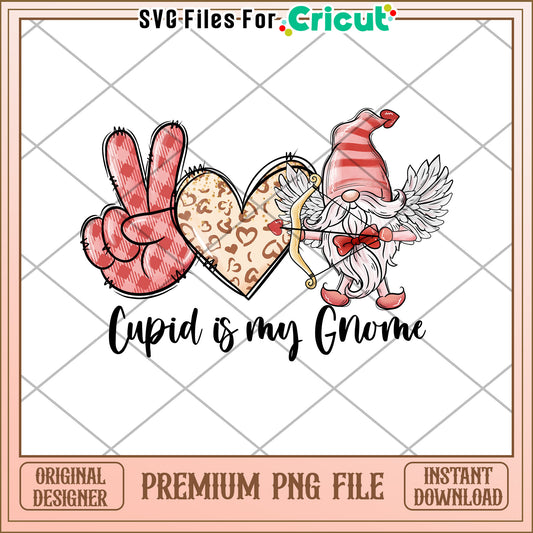 Cupid Gnome Valentines PNG Design