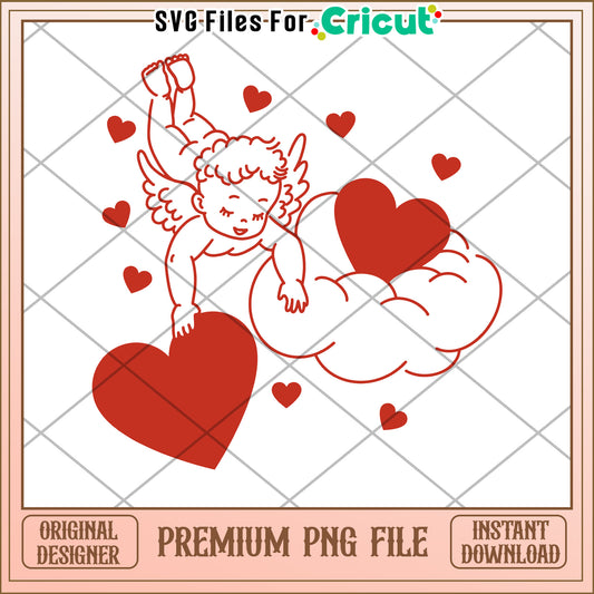 Cupid Heart PNG Valentines Day Cricut