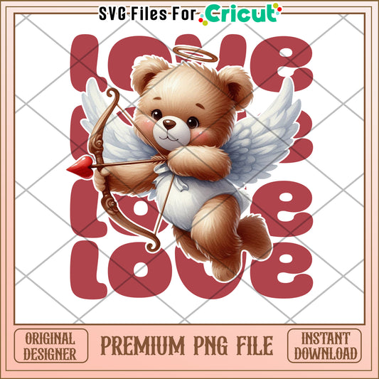 Cupid Teddy Bear PNG Valentines Day