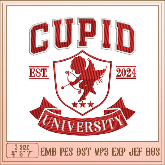 Cupid University Embroidery Design