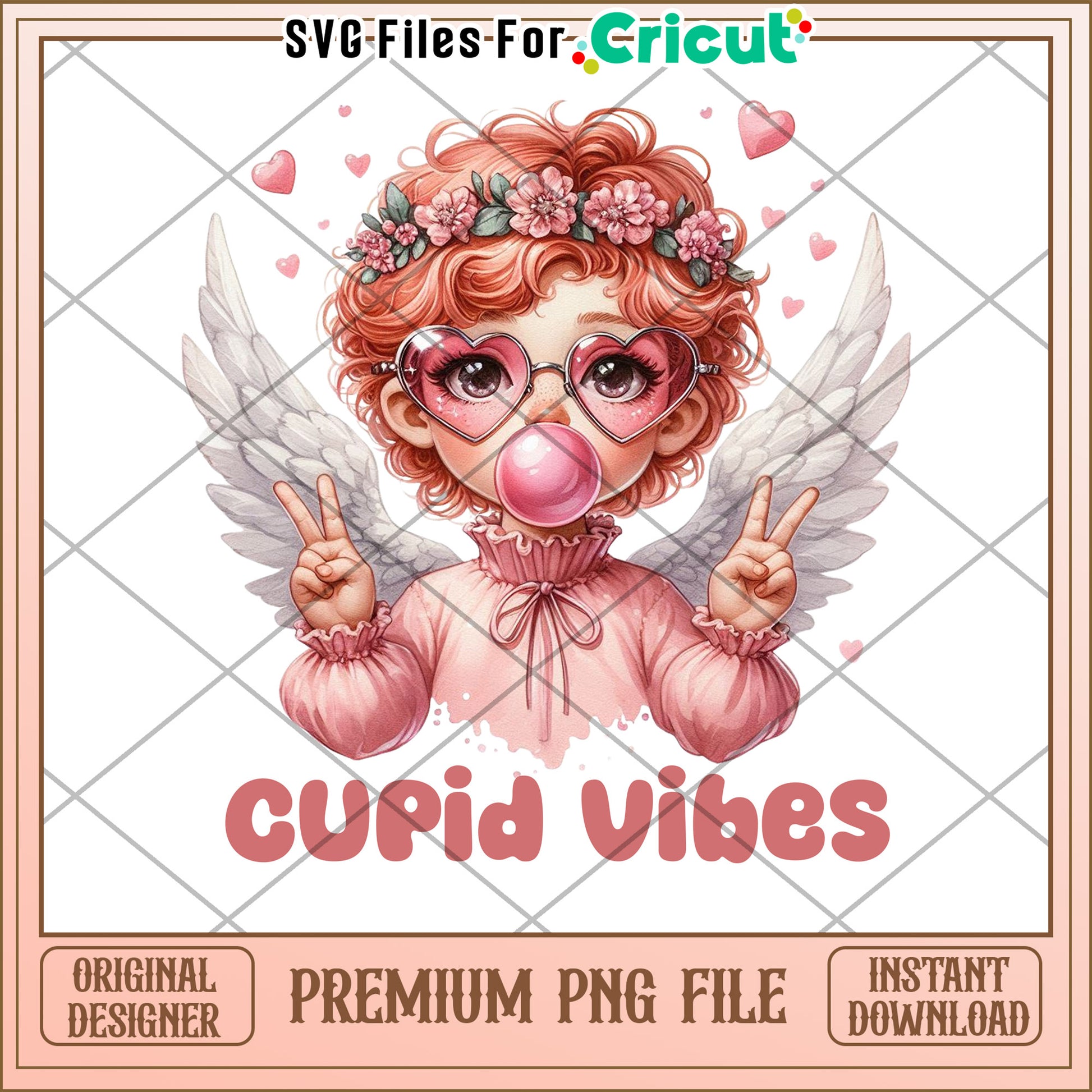 Cupid Vibes PNG Valentines Angel Design