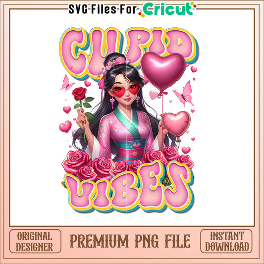Cupid Vibes PNG Valentines Day Girl
