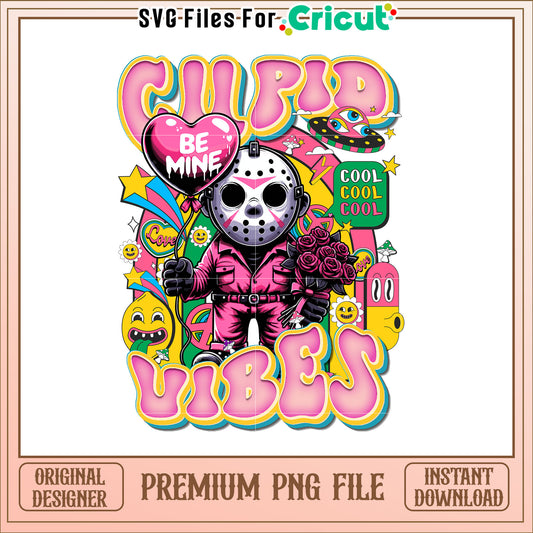 Cupid Vibes Pink Retro Valentine PNG