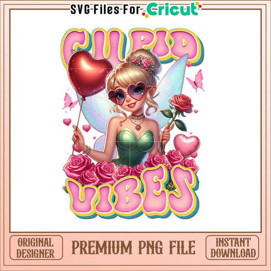 Cupid Vibes Romantic Fairy Art for Valentine's Day Decor PNG