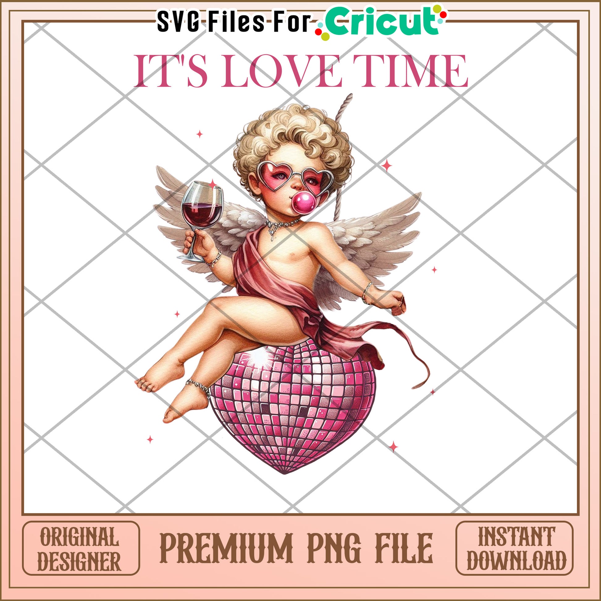Cupid Wine PNG Valentines Day Design