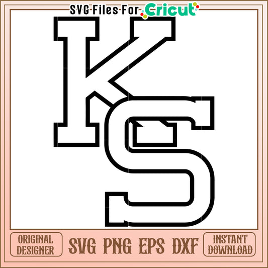 Custom KS Monogram SVG Design for Cricut, Easy to Use Instant Download Files