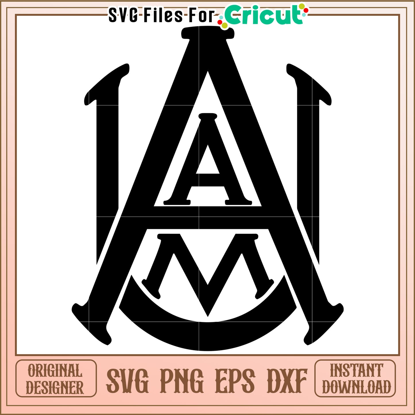 Custom Monogram SVG Design for Cricut, Instant Download for Crafting Projects