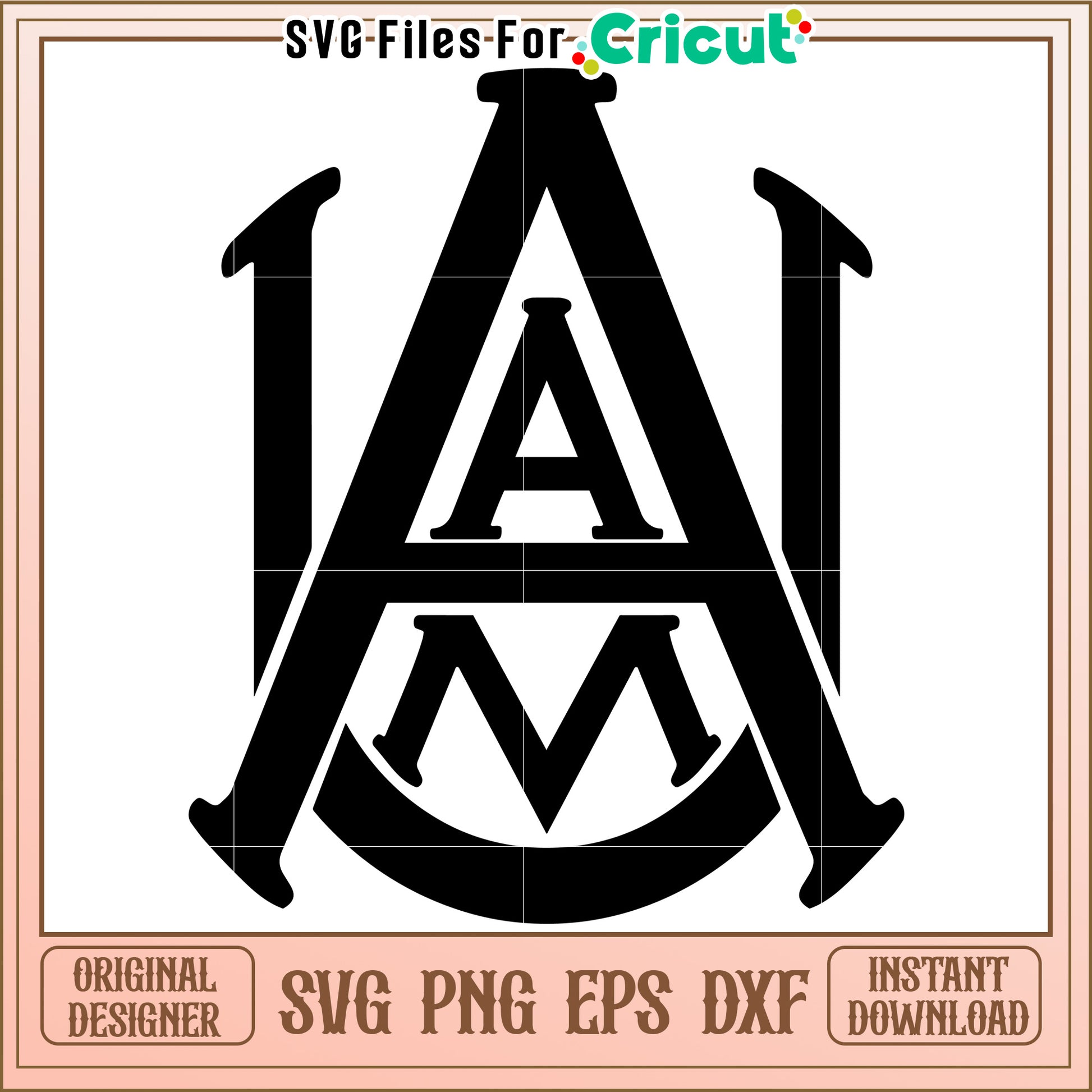 Custom Monogram SVG Design for Cricut, Instant Download for Crafting Projects